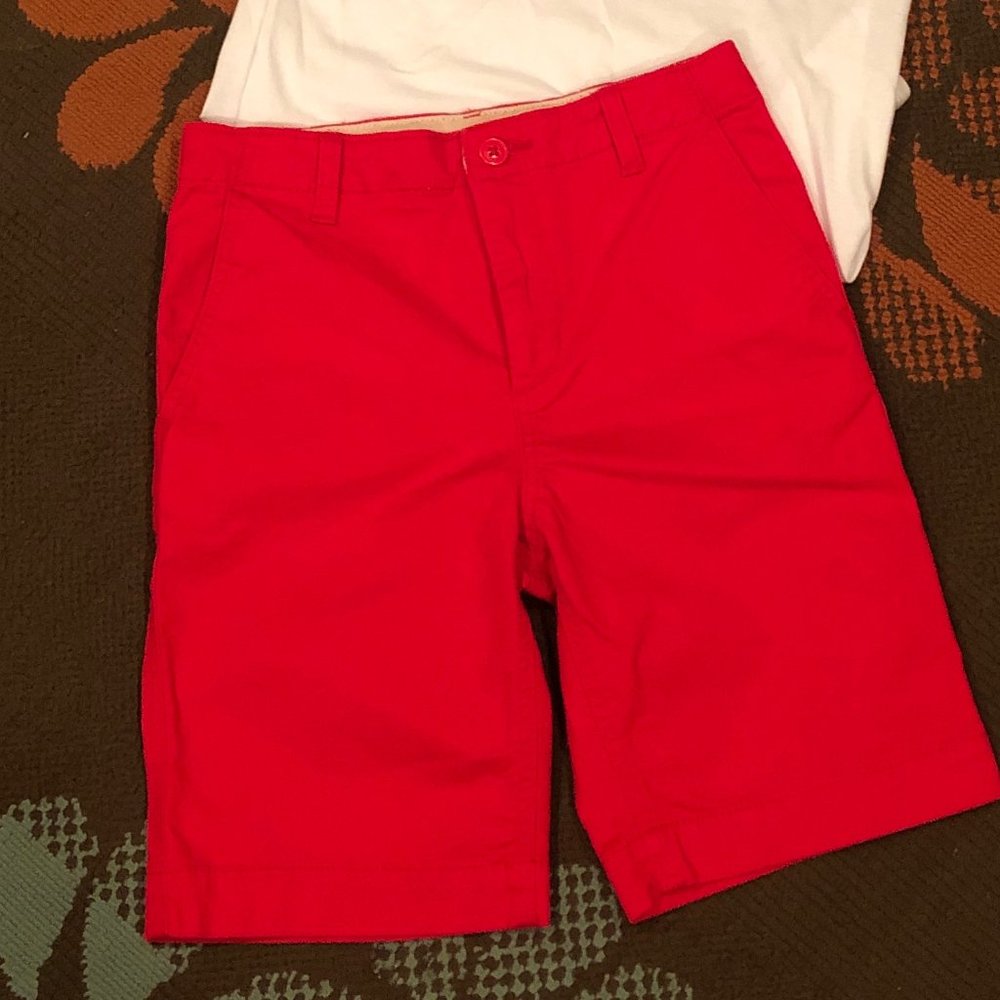 NEW Gap Stretch Khaki Red Shorts